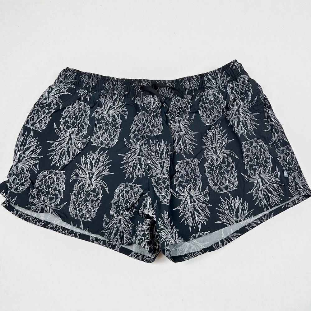 Lauren James Black Pineapple Print Women's Shorts
